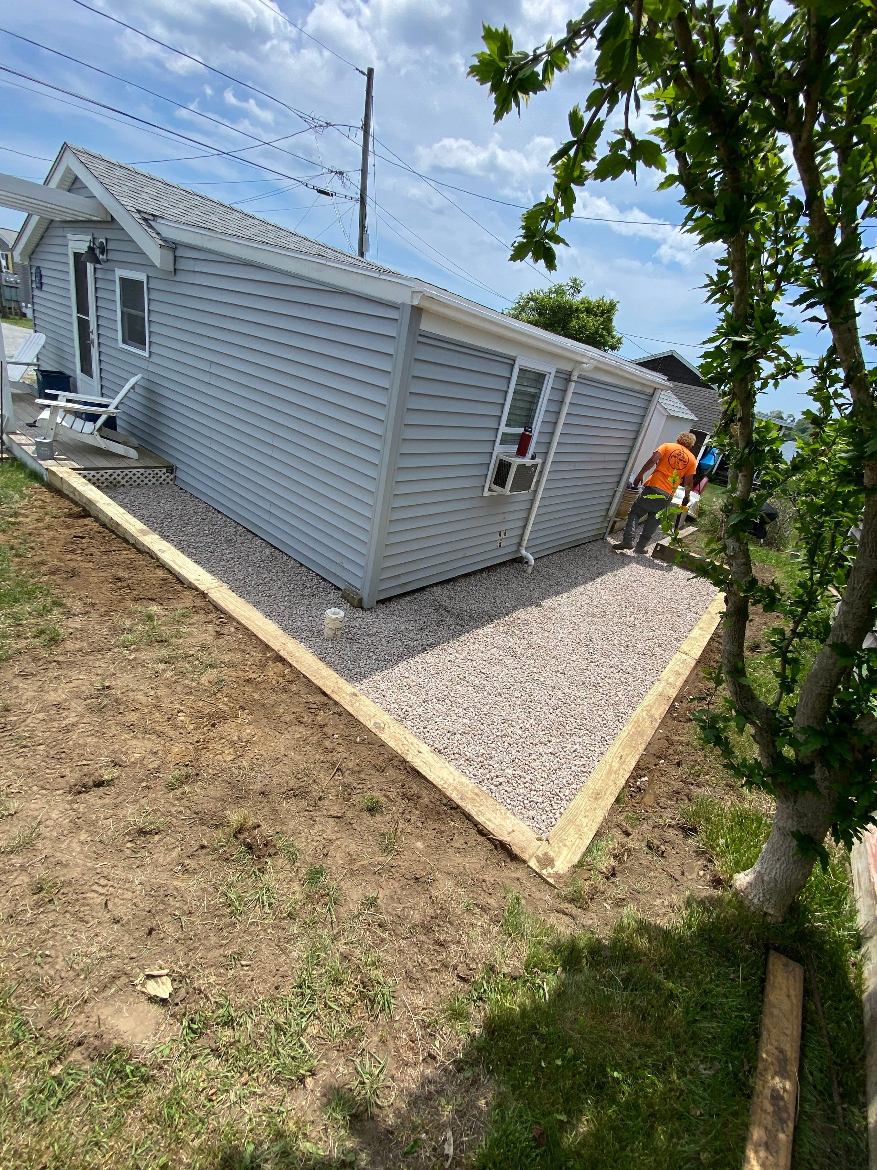 Clark and Company installing a new walkway at this home in Wakefield, RI