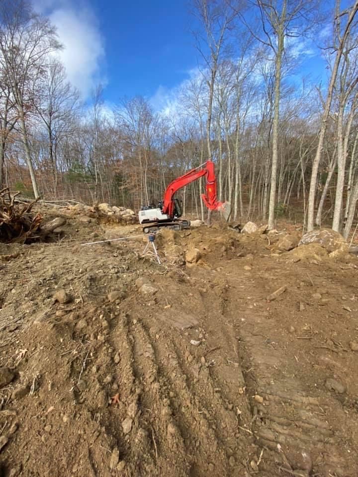 Day one, breaking ground at this new house lot in East Greenwich, RI